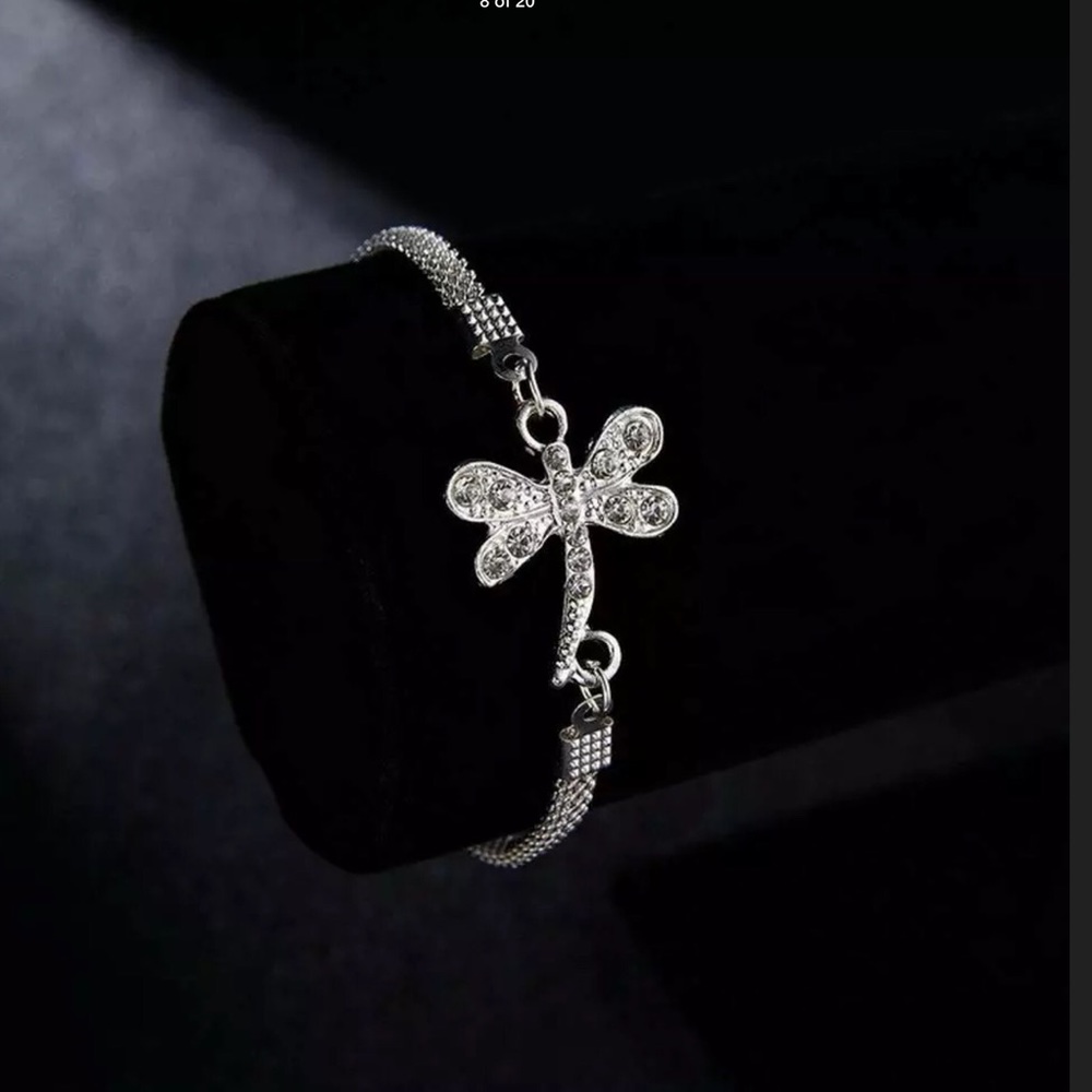 NWT Sterling Silver Crystal Charm Bracelet - Picture 5 of 11